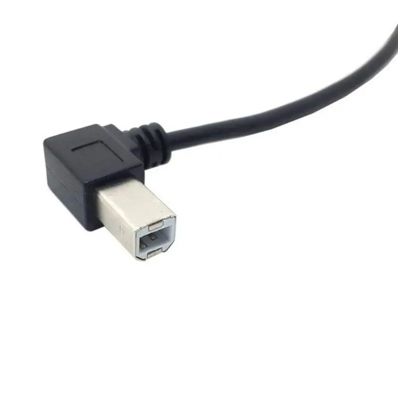 Левый Угловой USB 2 0 A папа левый угловой B 90 градусов Принтер Сканер кабель 20