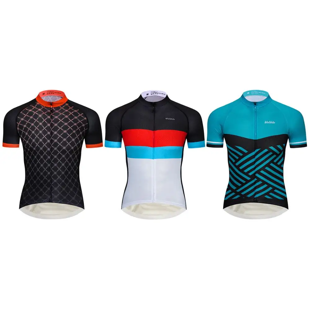 

Wulibike Cycling Jersey Men's Short Sleeve Bicycle Tops Summer Breathable MTB Bike Sportwear Man Cycling Clothing