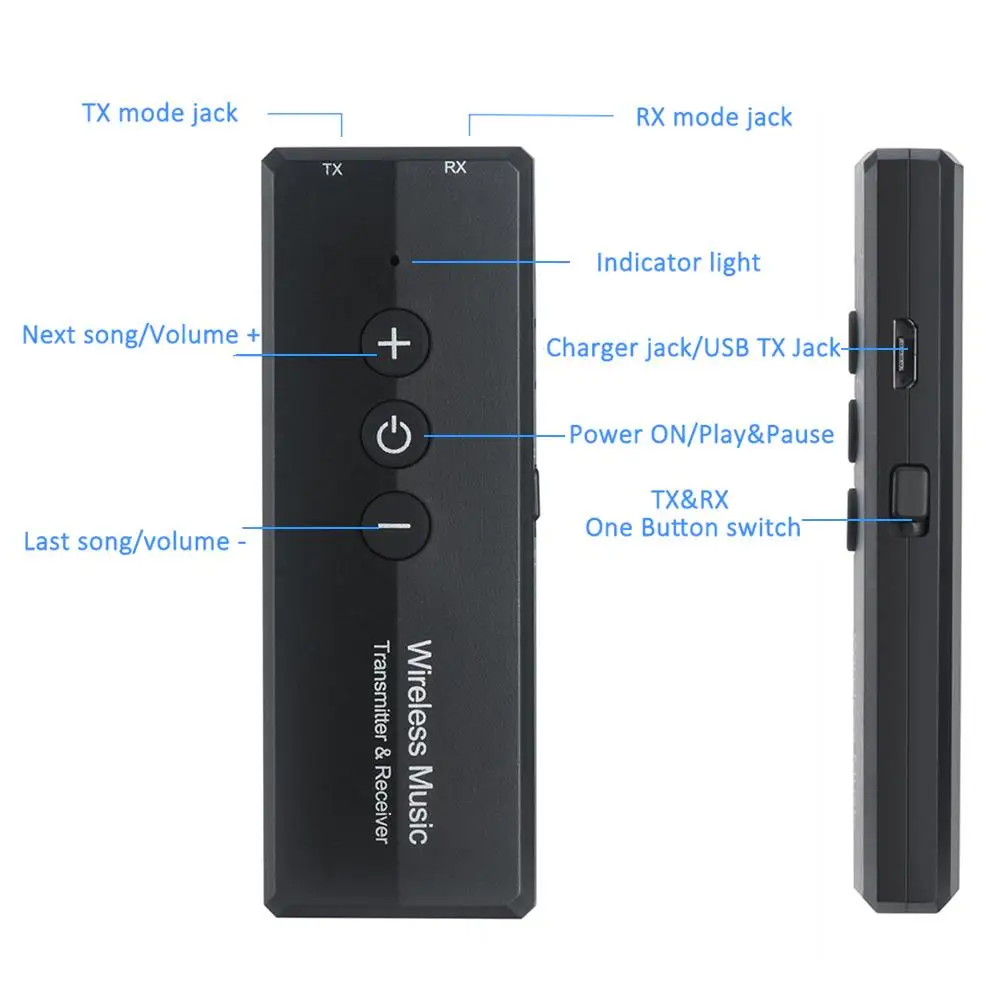 Беспроводной аудиопередатчик Bluetooth 5 0 приемник 3 в 1 беспроводной аудиоадаптер