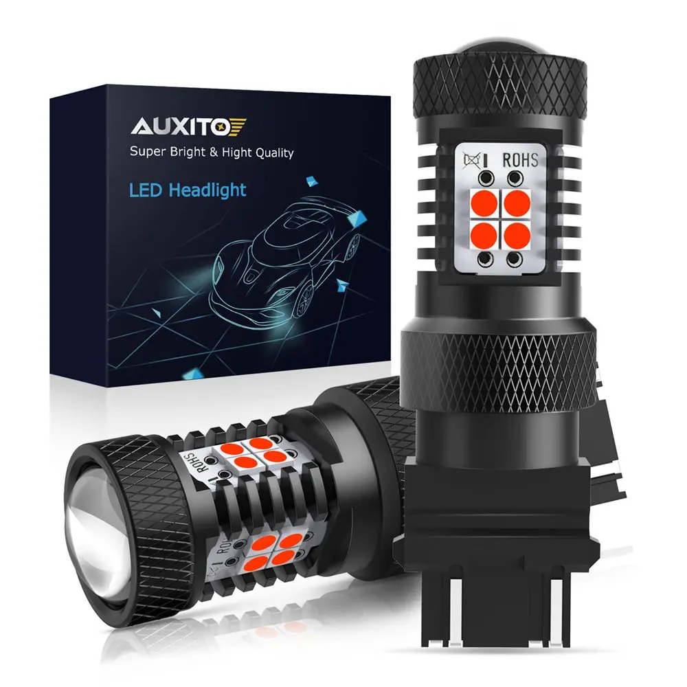 AUXITO T20 светодиодный светильник лампы 7440 7443 W21/5 Вт W21W WY21W светодиодный автомобильный сигнал поворота, стоп-сигналы DRL 3030SMD белый желтый красный авто светодиодные лампы 12 В