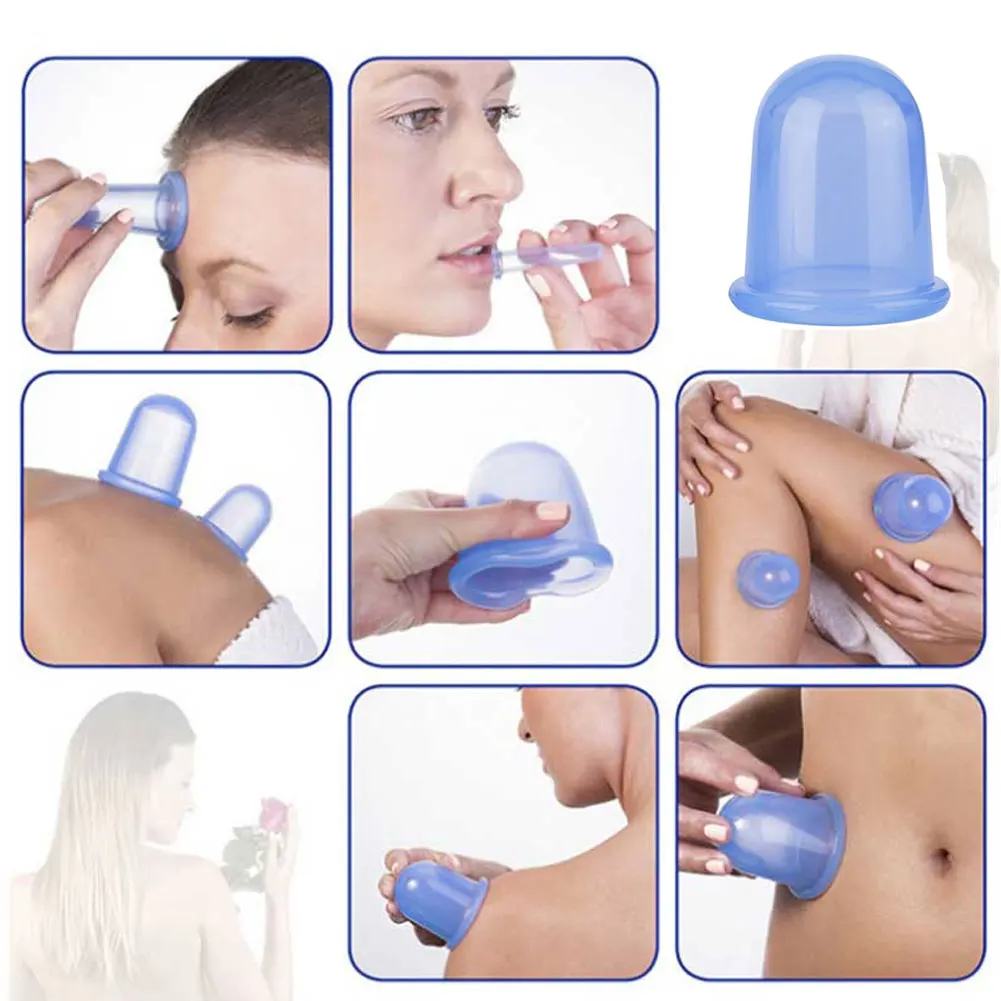 

5pcs/Set Silicone Anti Cellulite Cup Vacuum Massage Cups Body Pain Relief Suction Roller Manual Suction Cups Cupping Therapy Kit