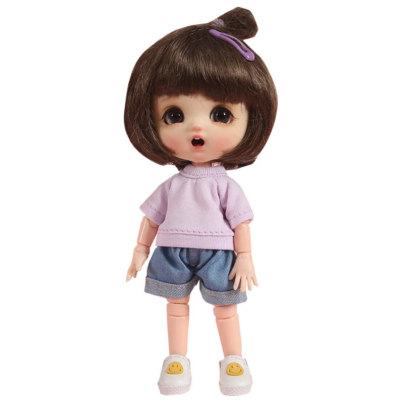 Кукла Ob11 разноцветная одежда ob11 свитер с коротким рукавом футболка 1/12 bjd круглая