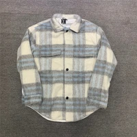 21FW TOP Travis Scott ts Cactus Men Women shirt 1:1 High Quality Flannel Plaid Soft Plaid Long Woolen Shirt Shirt coat jacket