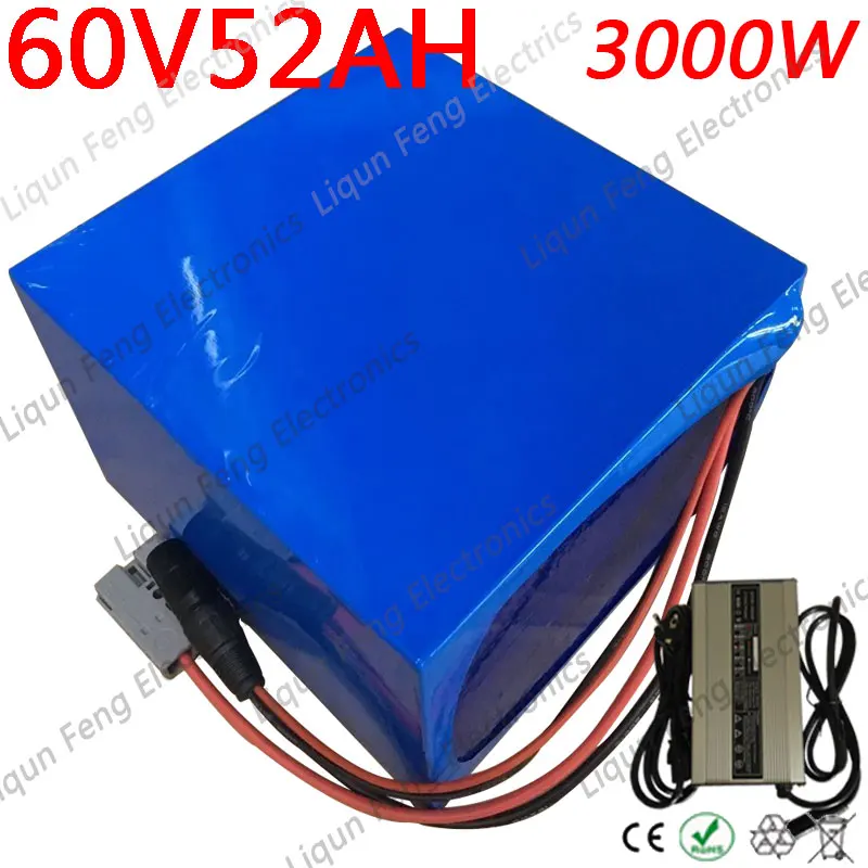 60V батарея 30AH 35AH 40AH 45AH 50AH литиевая электрического велосипеда Аккумулятор для 1500W