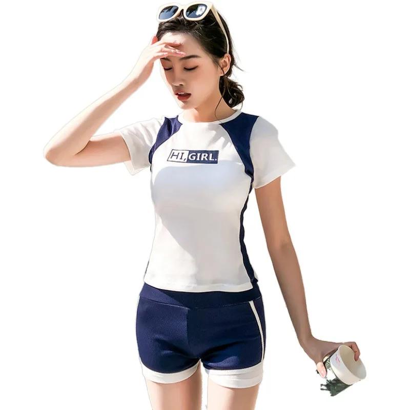 Женский купальный костюм с шапкой Hajib Мусульманский купальник коротким рукавом и