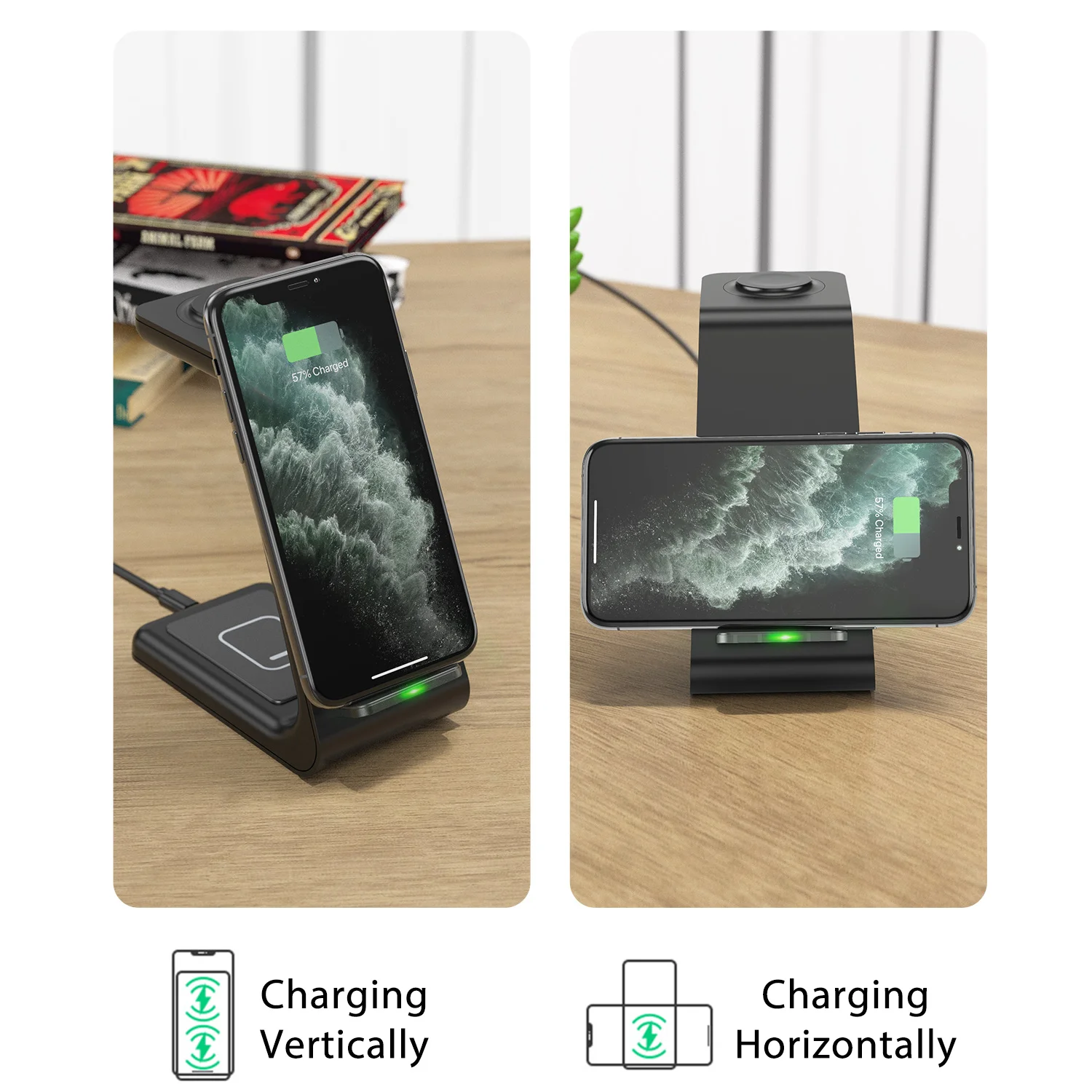Беспроводное зарядное устройство GTWIN QI 10 Вт быстрая зарядка 3 в 1 для Iphone Samsung док
