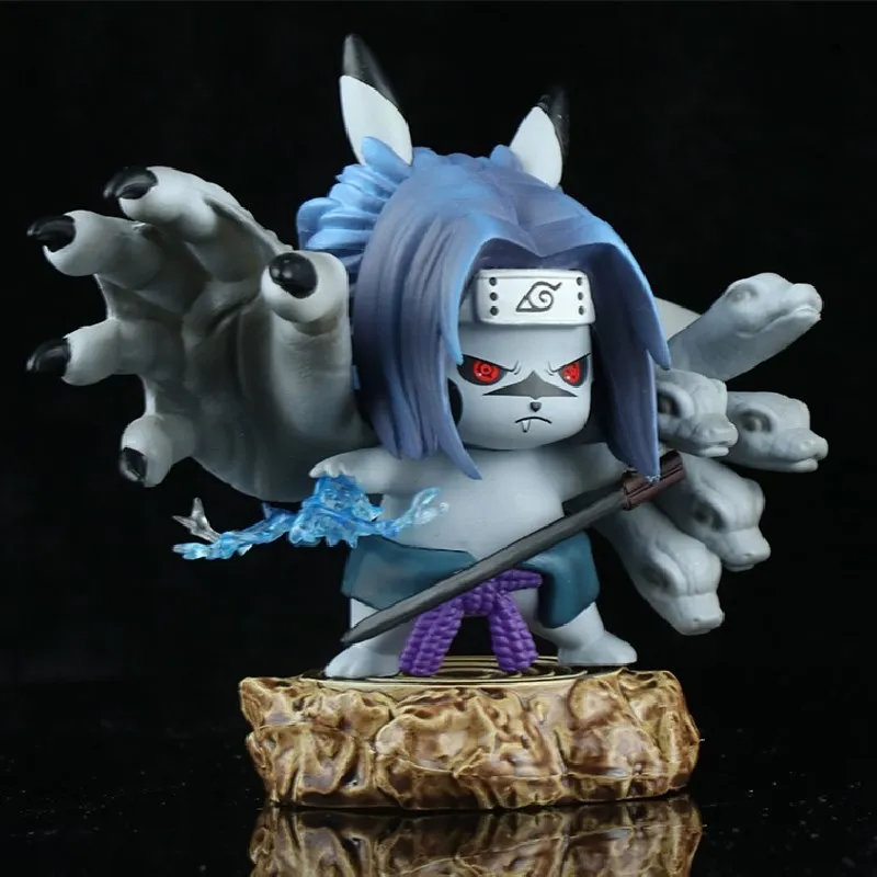 Anime Pokemon Pikachu Figure Cosplay Uchiha Sasuke PVC Figurine Shippuden Pocket Monster Kawaii Figma Brinquedos Monster Toys