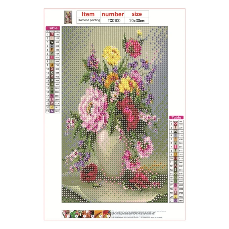 

Flower Vase DIY 5D Full Drill Diamond Painting Embroidery Cross Stitch Kit Decor