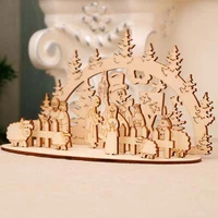 new christmas decorations wooden puzzle diy ornaments creative three dimensional round puzzles handmade gifts for children