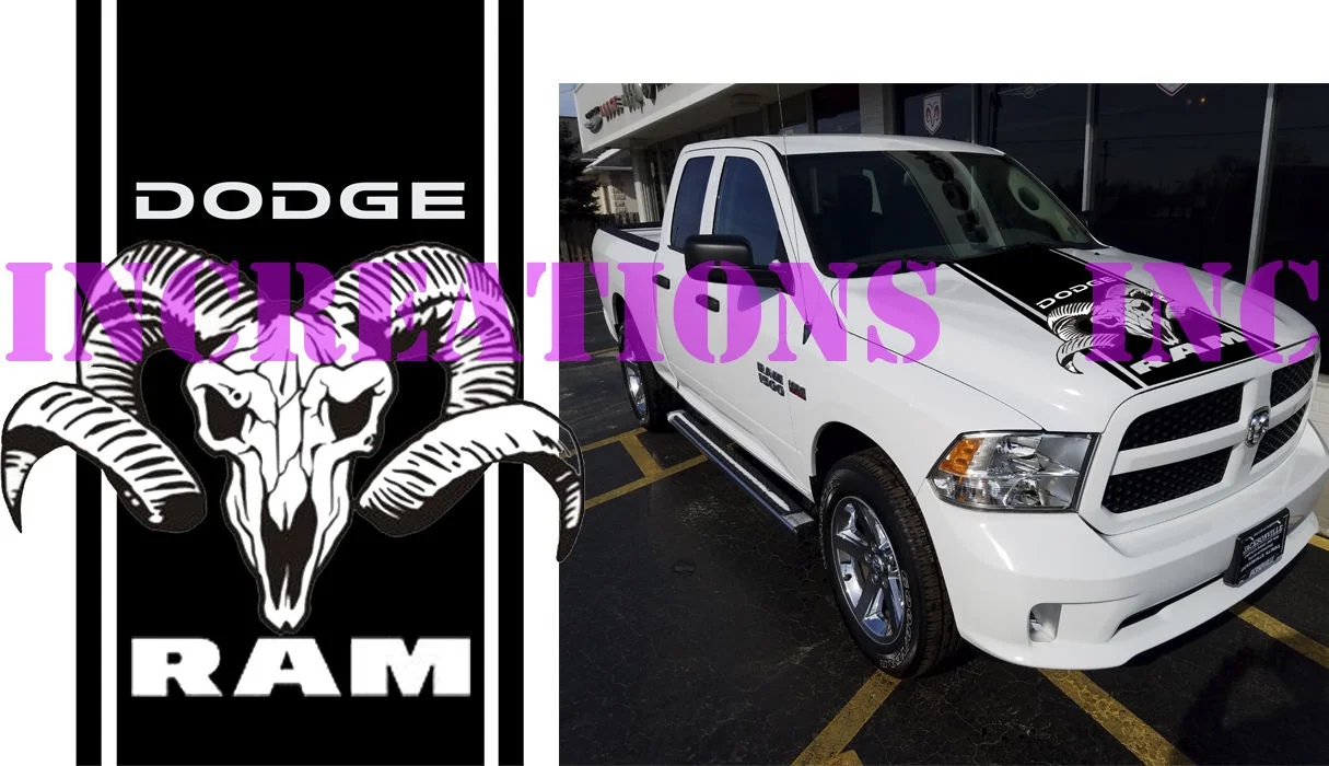 

For Universal Dodge Ram Skull Head New Hood Truck Decal Mopar Sticker Racing Choose Color