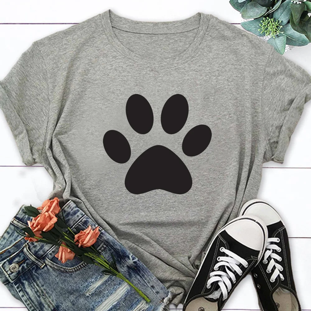 

Paw Print New Women T-shirts Casual Harajuku Tops Tee Summer Female T shirt Short Sleeve T shirt 10215