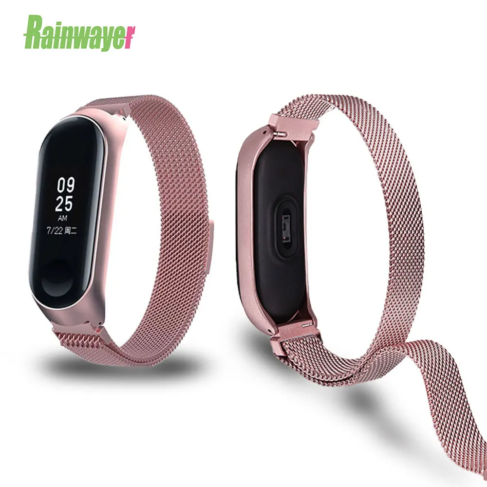 Магнитный браслет ремешок для Xiaomi mi 3 4 металлический Смарт-браслет mi Band мужские браслеты из нержавеющей стали ремешок для mi Band 3 4