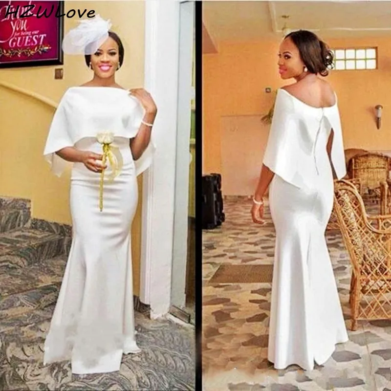 

African Mermaid Bridesmaid Dresses Off The Shoulder Satin Floor Length Wedding Guest Dresses Black Girl Wedding Party Gowns