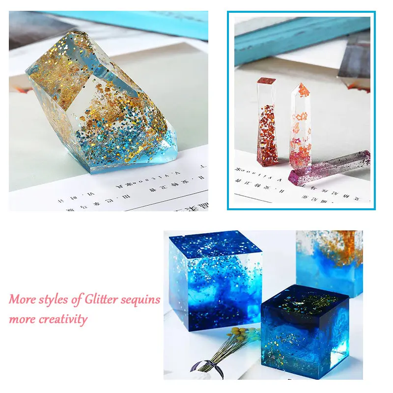 

Epoxy Filling Set Sparkling Epoxy Resin Glitter Powder Heart Star Micro Beads Nail Art Sequins For Jewelry Making Craft DIY