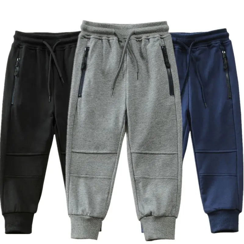 

Children's Trousers Spring/Autumn Kids Causal Knitted Pants Zipper Pocket For Tenagers Boys 100-160CM Sweatpants