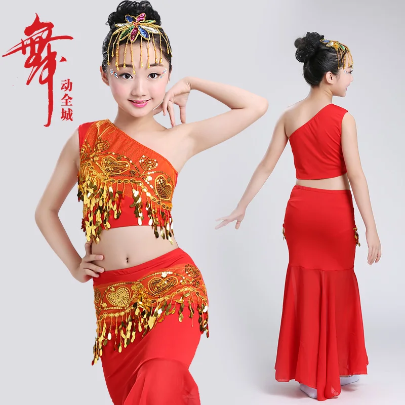 Детский костюм для танца живота детская национальная индийская Одежда танцев