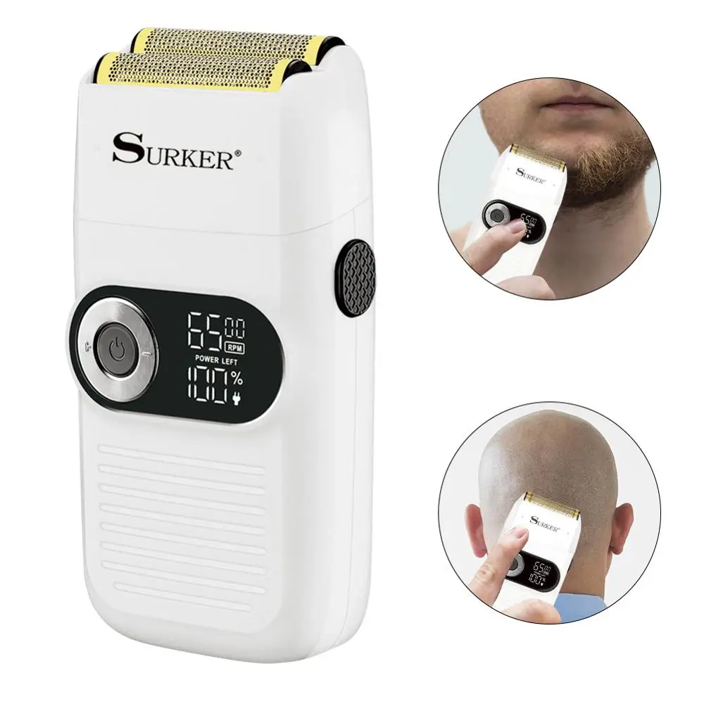 

SURKER Electric Hair Clipper 2 in 1 Razor Rechargeable Trims Shaver Haircut Machine Barber Clippers USB