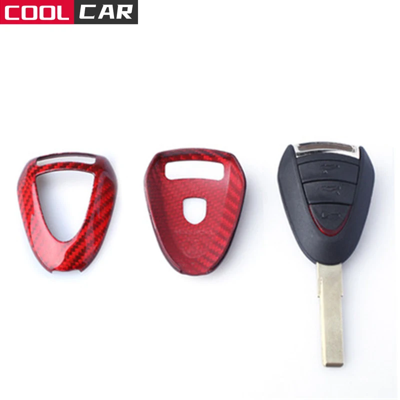

100% Carbon Fiber Glossy Car Key Fob Shell Case For Porsche Boxter 911 Cayman 3 Button Car Key For Porsche 911