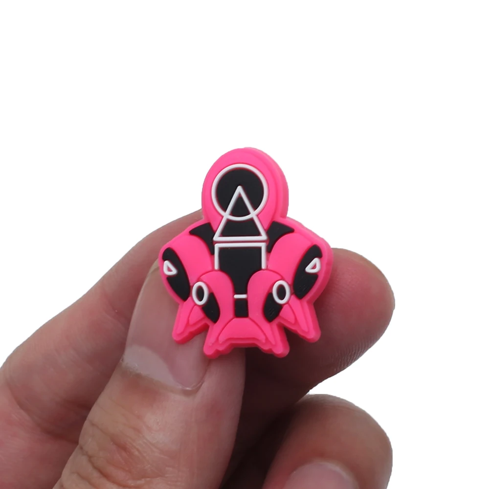 Single Sale 1pcs Squid Game Croc Charms Korean Dramas PVC Shoes Decoration Jibz for croc Charms Designer For Xmas Gifts