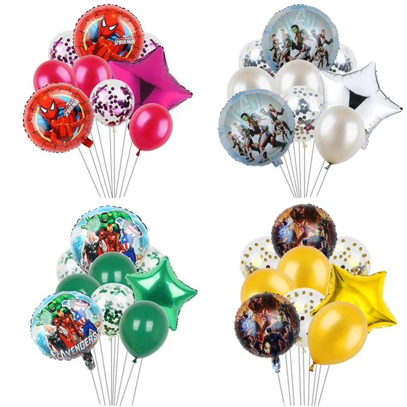 9 предметов с героями из фильмов и м/ф Человек-паук Железный человек Алюминий шар