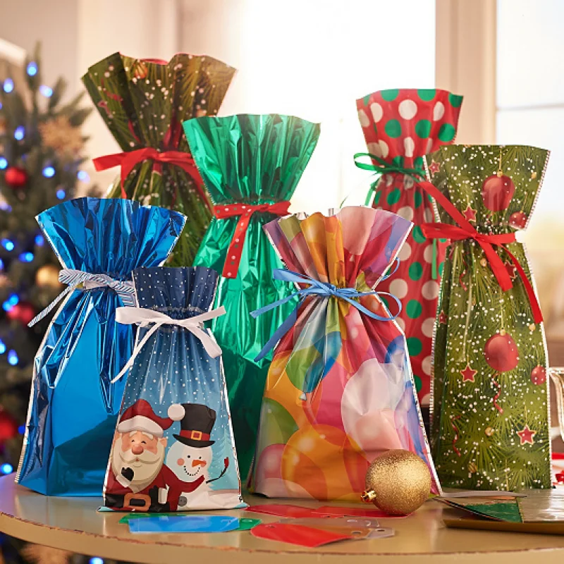 

Mintiml One-Tug Bags Christmas Drawstring Gift Bag Set Wedding Candy Box Packaging Drawable Bag Birthday Party Gift Box Wrapping