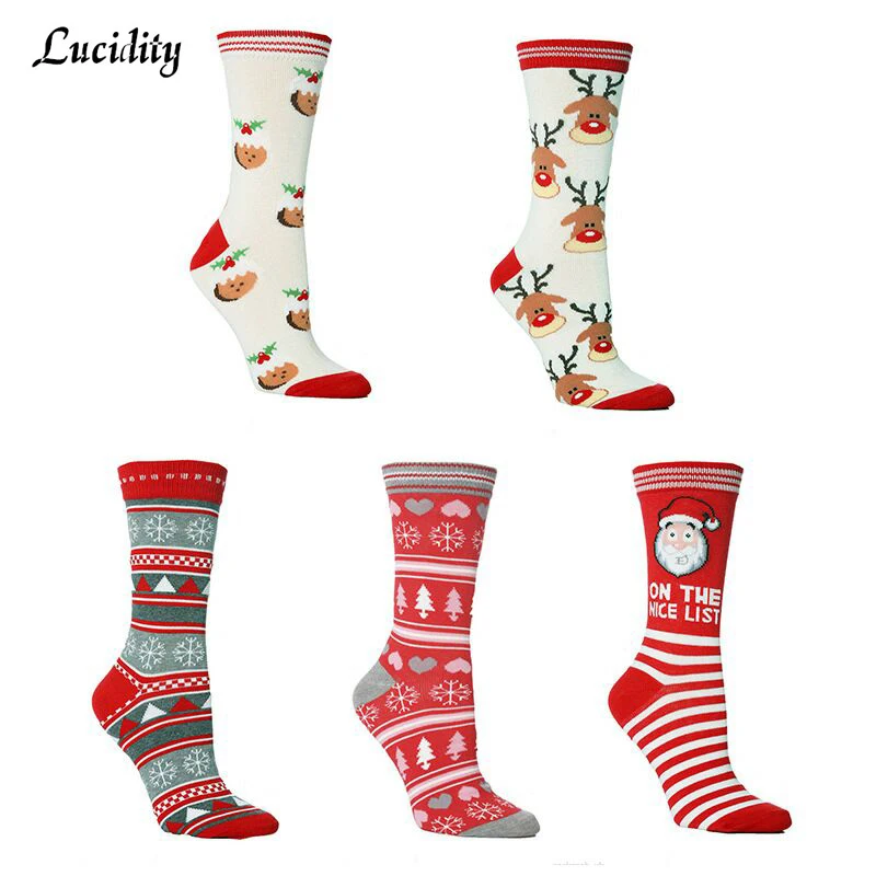 3 пар/лот = 6 шт. рождественские носки с мультяшными принтами Модные женские