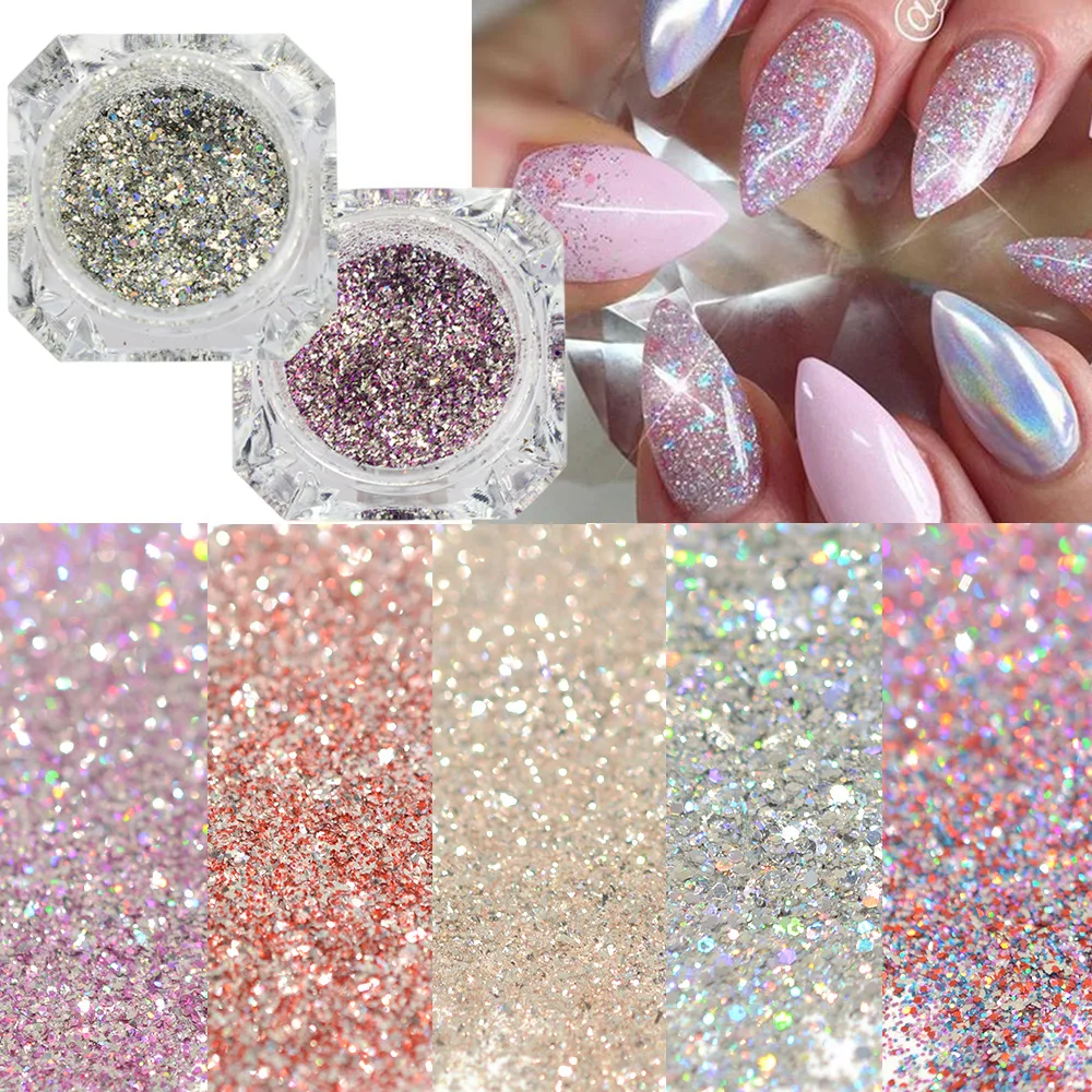 

Hot manicure platinum flash powder gold foil gold Cong powder laser color changing DIY Nail Sequin jewelry nail