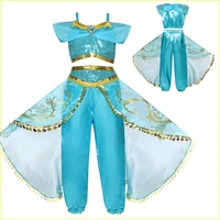kids jasmine princess dress arab princess costume girl jasmine cosplay aladdin costume kids masquerade fantasy carnival dress