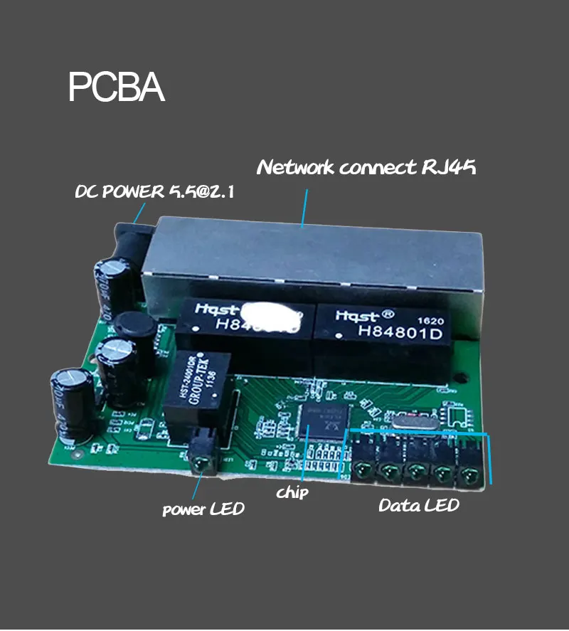 Модуль pcba 5 портов 10/100/1000 Мбит/с Gigabit сетевые переключатели фабрика OEM/ODM США ЕС вилка ноутбук посылка коммутатор для сети Ethernet, концентратор локальной сети