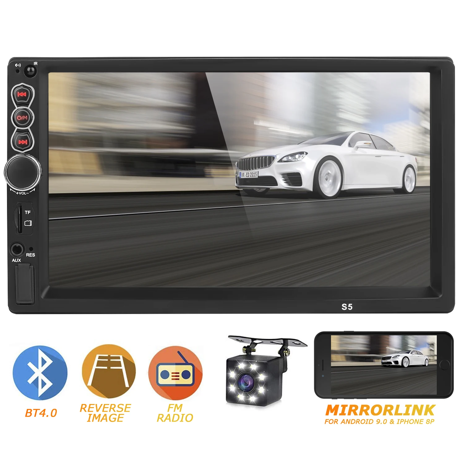 2 Din 7 дюймов ЖК сенсорный экран Авторадио Авто радио плеер Поддержка bluetooth Камера просмотра автомобиля аудио 2din Автомагнитола 7028