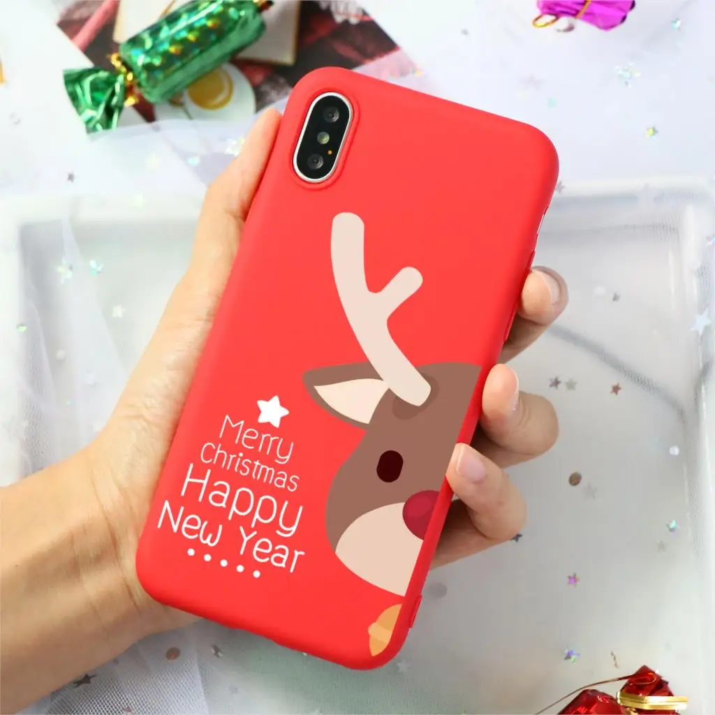 Kho7-sdhdblu Мягкий силиконовый чехол из ТПУ с принтом Санта Клауса и оленя для iPhone 11 Pro 7 8 6 6S Plus XR X XS Max 5 5S SE чехол-накладка - Цвет: Kho7-sdhdblu
