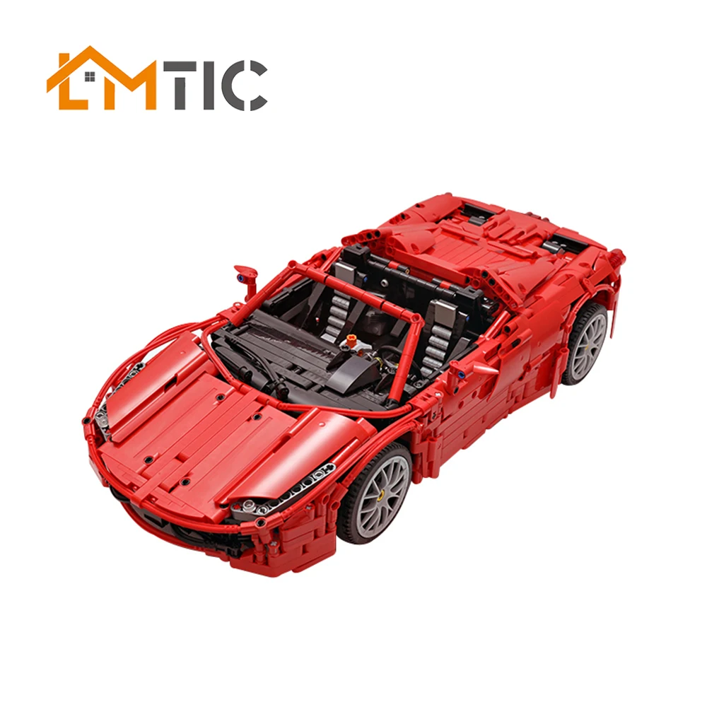 MOC Ferraried 458 модель спортивного автомобиля Diy Кирпичи игрушки 2046 шт маленький