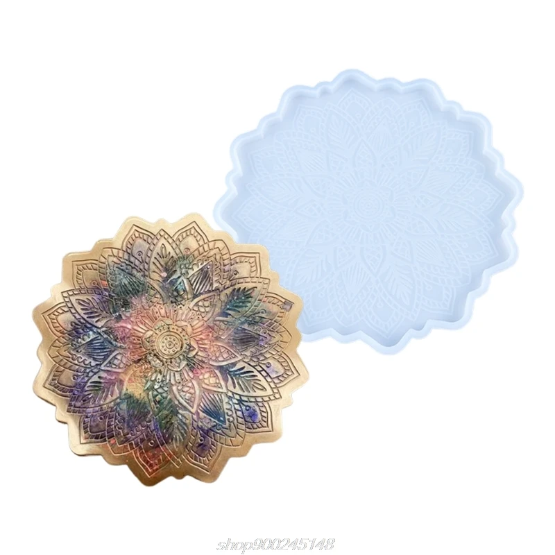 

5 Pcs Crystal Epoxy Resin Mold Datura Flowers Tray Cup Mat Coaste Silicone Mould DIY Crafts Decorations Casting M22 21 Dropship