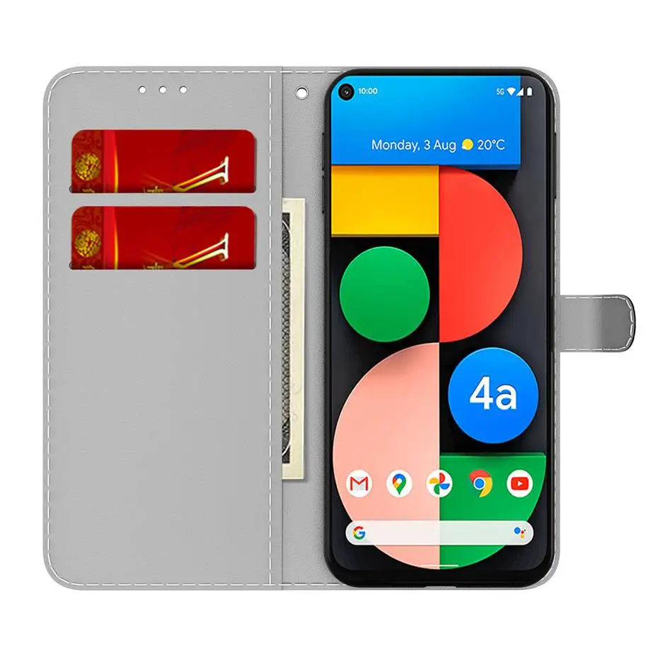 Кожаный флип-чехол для Google Pixel 5XL 5 5A бумажник чехол 4A 5G акварель облака телефона
