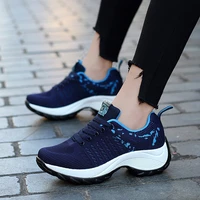large size spring and autumn s shoes sports shoes flying line breathable fitness running shoes mom casual shoes