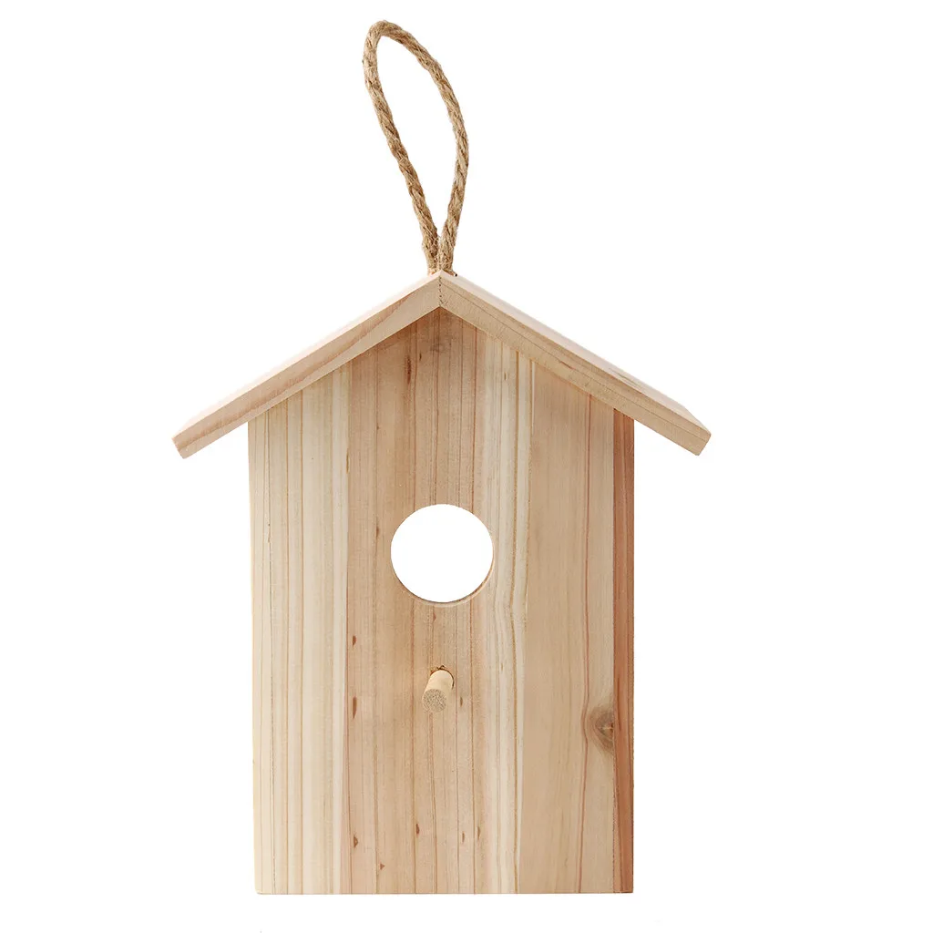 

Wood Bird Nests Outdoor Suction Cup Visible Bird Home Garden Window Birdhouse Wild Birds Feed Dispenser Food Container House