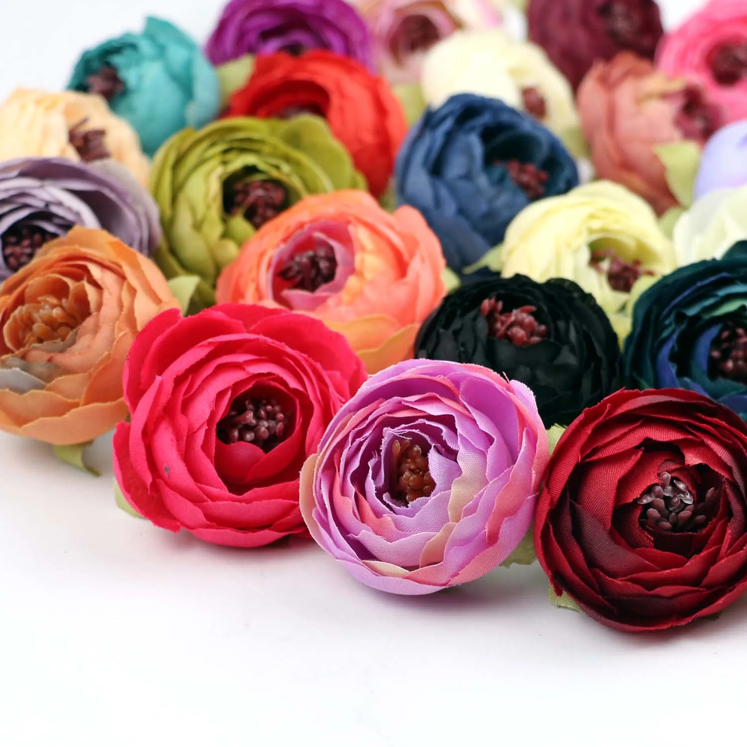 

Lulang 50-100Pcs 5cm Artificial Silk Camellia Flower Heads in Bulk Wedding Floral Wall Supplies 2" Peony Fake flower Multicolour