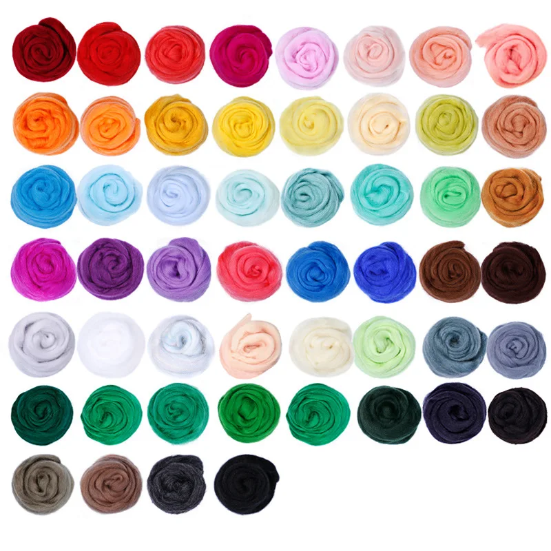 86PCS 3g Needle Felting Wool Natural Collection Soft Fiber for Animal Sewing Doll Needlework |