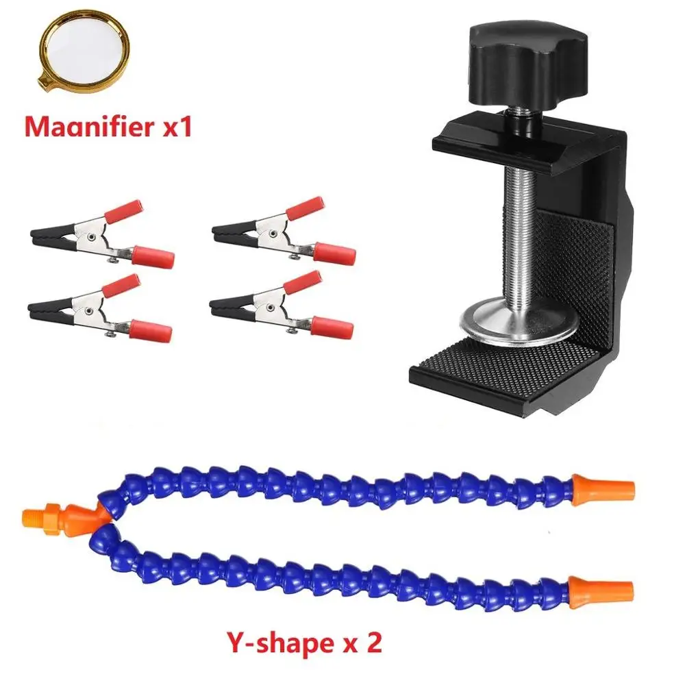 Soldering Holder Flexible Arm 4 Helping Hand Magnifier alumin Station for Repair Tools PCB Board Fixed Clip | Мобильные телефоны и