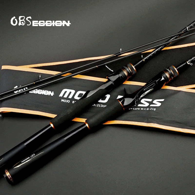 

OBSESSION Carbon fishing rod spinning casting 1.98m2.13m2.28m L M ML MH 2section baitcasting Rock ultra light fishing rod Tackle