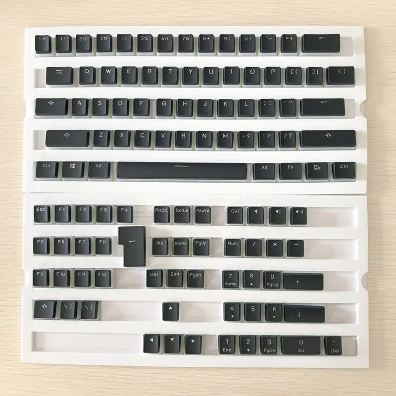 

1 Set Replaceable PBT Pudding Keycaps 108 Transparent Lettering Keys Double Shot H37E