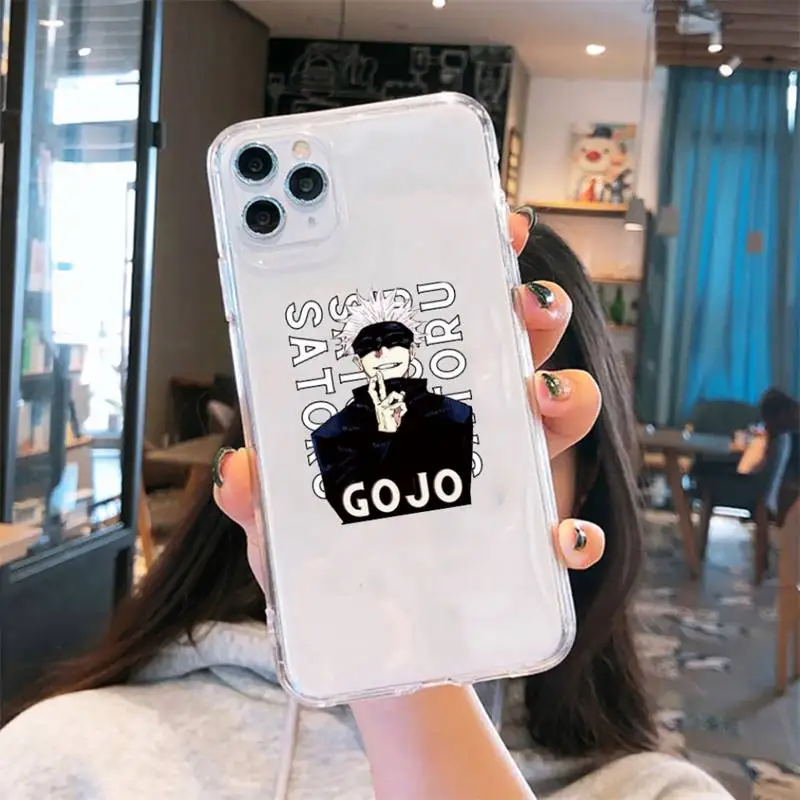 

Anime Jujutsu Kaisen Phone Case Transparent for iPhone 6 7 8 11 12 s mini pro X XS XR MAX Plus cover funda shell
