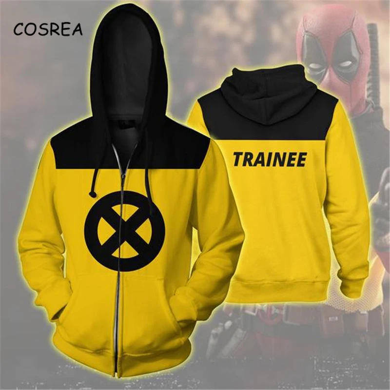 

Costume Deadpool Cosplay Kids Sweatshirt X-Force Yellow Slim T-shirt Hoodies Sweatshirts Top Jackets Coat For Adult Men