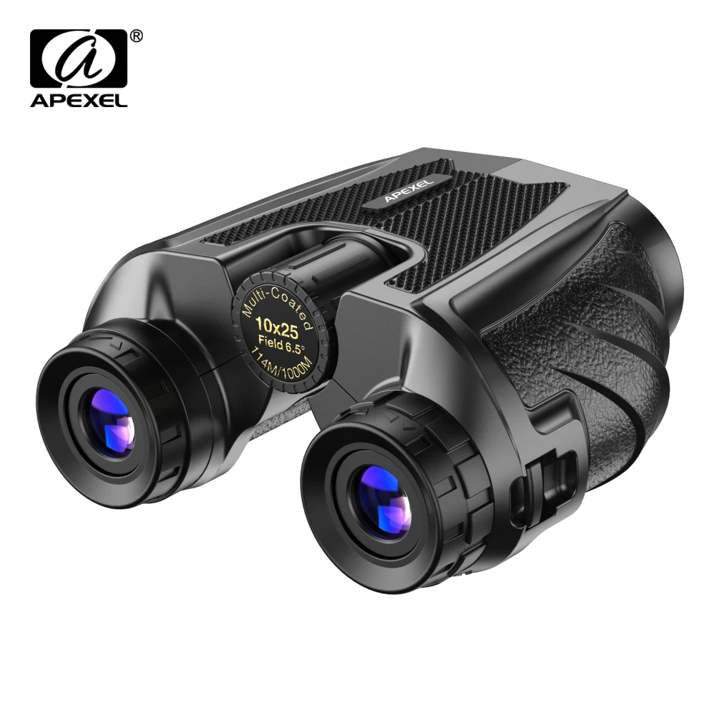 

APEXEL HD 10x25 Binoculars Telescope BAK4 High Powered Zoom Portable Binoculars Long Range 114m/1000m For Hiking Camping Tourism