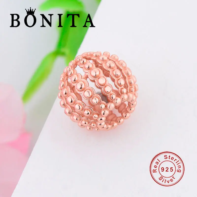 Подвеска из серебра 925 пробы с бусинами розового золота подходят для