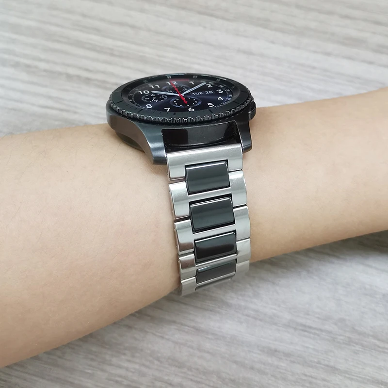 Ремешок из керамики и нержавеющей стали для Huawei Watch 3/Pro GT 2 браслет Samsung Galaxy 3 41 мм/45