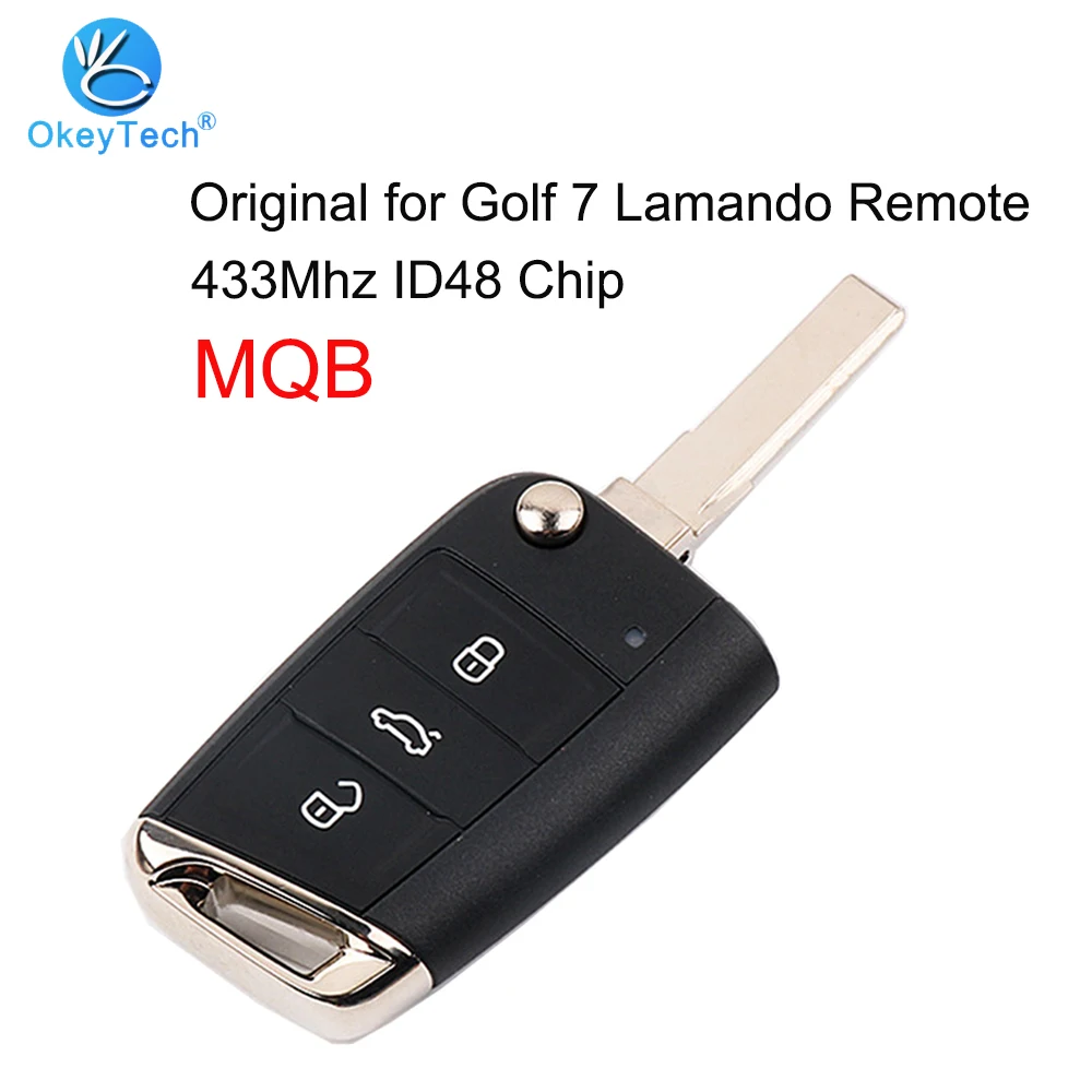 Смарт ключ OkeyTech для Volkswagen V W Golf 7 Lamando Tiguan L оригинальный откидной MQB 3 кнопки HAA Blade 433