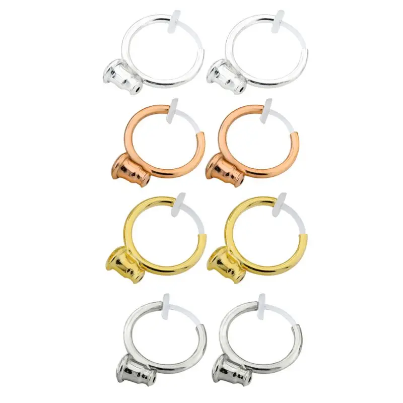 

1Pair Clip on Earrings Converter Easy Open Loop with Post for Non-Pierced Ears Any Studs into Clip-on Earrings Findings