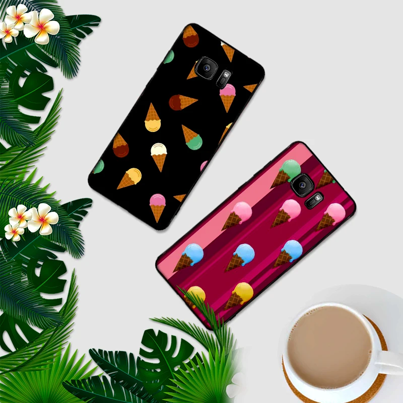 for Samsung M10 M20 M30 S6 S7 Edge S10 S9 S8 PLUS Plus Cover Dessert Ice Cream | Мобильные телефоны и аксессуары
