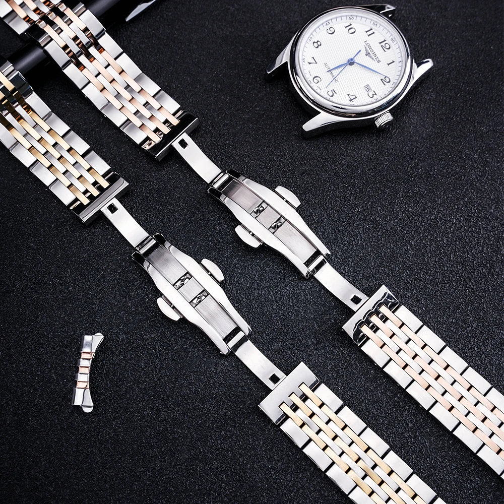 OTMENG Stainless Steel Metal Watchband Bracelet 12mm 14mm 16mm 18mm 20mm 22mm Suitable for IWC Tissot   Watches Strap Wristband